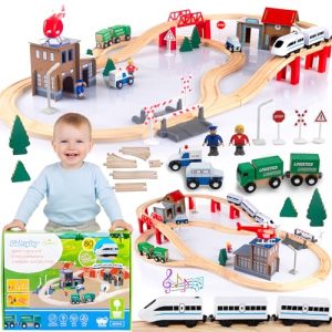 Modelleisenbahn Green Series Holzeisenbahn Set für Kinder