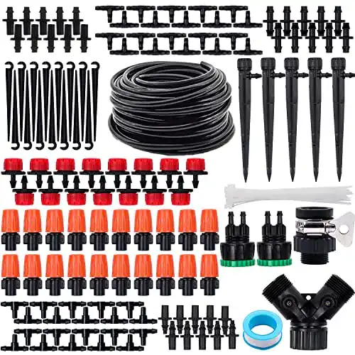 Bewässerungssystem AnJeey 25m Micro Drip Set für Garten und Pflanzen