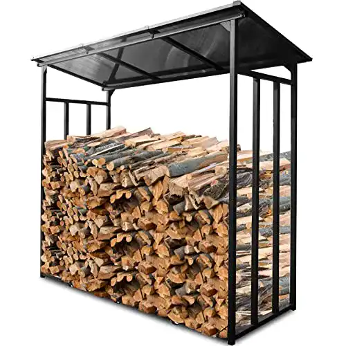 Holzunterstand WELS Kaminholzregal außen 185 x 70 x 185 cm