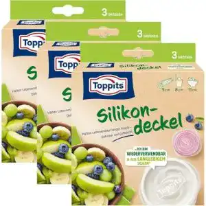 Silikondeckel Toppits 3er Set Wiederverwendbare luftdichte Abdeckung