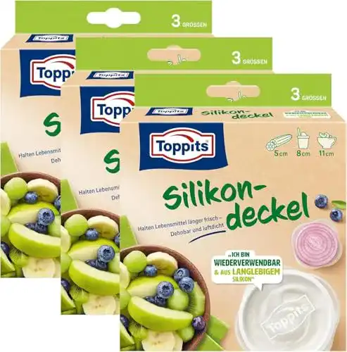 Silikondeckel Toppits 3er Set Wiederverwendbare luftdichte Abdeckung