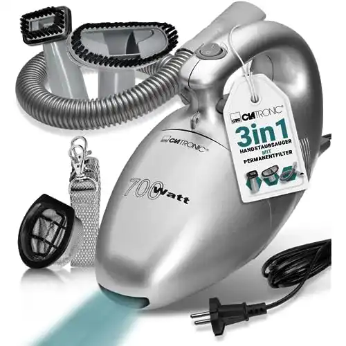Clatronic Handstaubsauger mit Kabel, 700 Watt und Zubehör