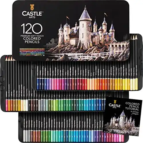 Castle Art Supplies 120 Buntstifte Set für Künstler
