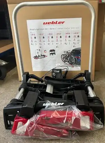 Uebler i21z Fahrradträger für Anhängerkupplung mit 90 Grad Neigung