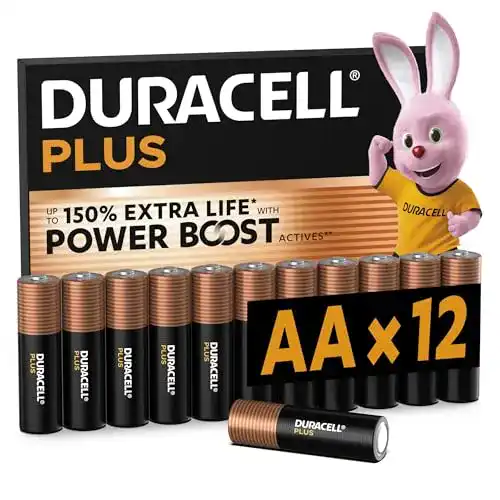 Duracell Plus AA Batterien, 12 Stück, langlebige Energie für verschiedene Geräte