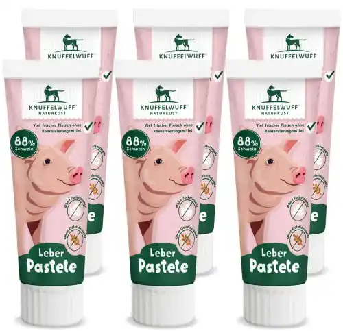 Hundeleberwurst Knuffelwuff Tuben Snack für Hunde – 6er Pack