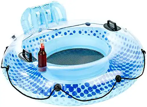Schwimmring Infactory Schwimmsessel mit Rückenlehne und Getränkehalter