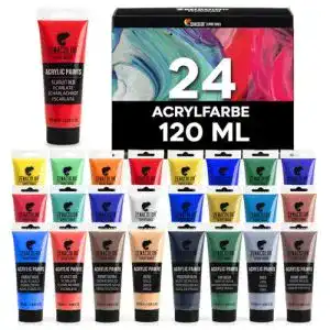 Acrylfarben Zenacolor Set mit 24 Tuben à 120ml in 24 Farbtönen