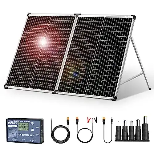 DOKIO 100W Solarkoffer mit 12V Solar-Laderegler für mobile Anwendungen