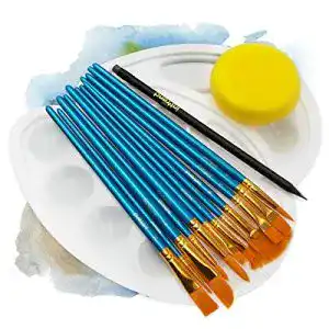 Aquarellpinsel int!rend Pinselset 16-teilig mit 12 hochwertigen Malpinseln