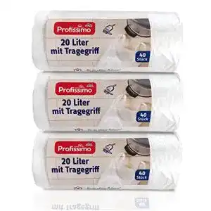Kompostierbare Müllbeutel mit Griff von Profissimo, 20 Liter