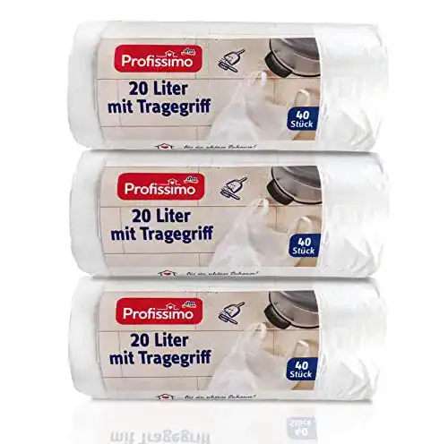 Kompostierbare Müllbeutel mit Griff von Profissimo, 20 Liter