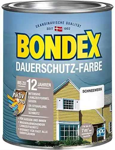 Wetterschutzfarbe in Weiß von Bondex für Holz und Metall