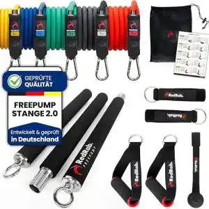 Widerstandsbänder mit Fitnessstange Red Rab FREEPUMP