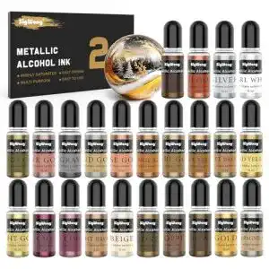 Alcohol Ink Metallic Set mit 24 Farben für kreative Anwendungen