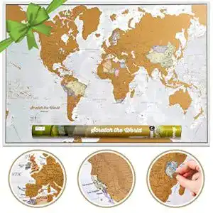 Rubbelweltkarte von Maps International in X-Large mit Geschenkröhre