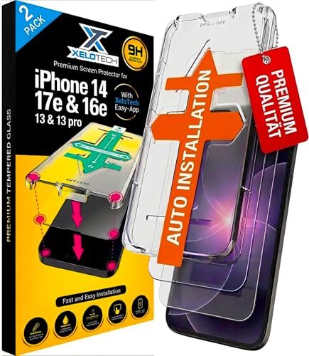 XeloTech Panzerglas Full Cover Schutzglas für iPhone 13 und 14
