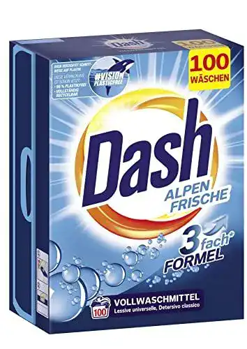 Dash Waschmittel Alpen Frische Pulver für weiße Wäsche 6,5 kg
