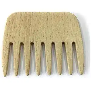 Holzkamm für Locken und Strähnen aus Buche, handgemacht, 9 cm, 8 Zinken