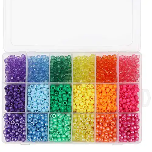 Bastelperlen Kurtzy 2300 Stück Pony Perlen 6mm in verschiedenen Farben