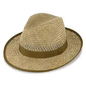 Strohhut für Herren und Damen von Fiebig Sommerhut mit breiter Krempe