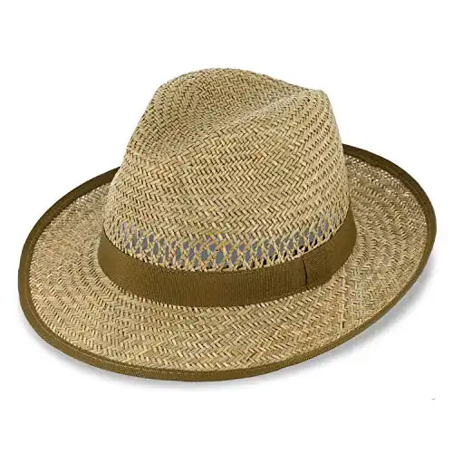 Strohhut für Herren und Damen von Fiebig Sommerhut mit breiter Krempe