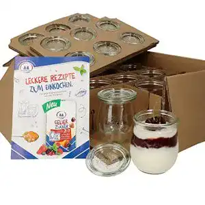 Mambocat 12er Set Dessertgläser mit Glasdeckel 220 ml