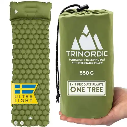 Isomatte TRINORDIC Ultraleicht Aufblasbar Camping mit Kissen