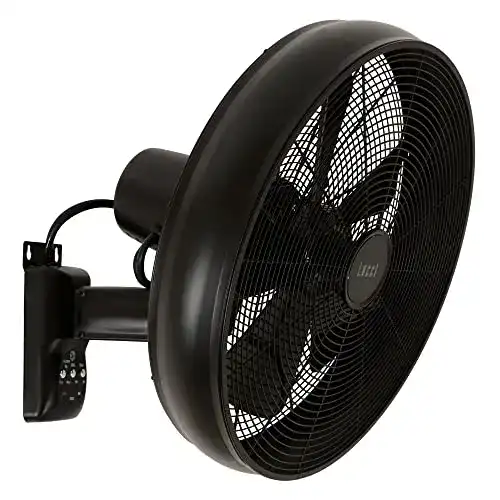 Wandventilator Lucci Air Breeze mit Fernbedienung aus Stahl in Schwarz
