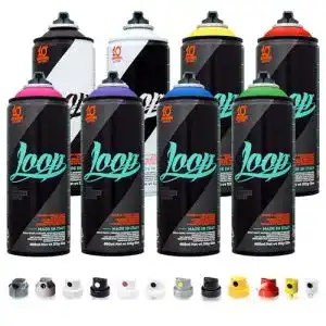 Graffiti Dosen Betterrun LOOP Sprühdosen Set mit 8 Basic Farben