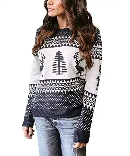 Weihnachtspullover für Damen von Cindeyar mit gestricktem Design