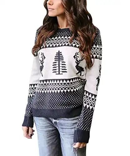 Weihnachtspullover für Damen von Cindeyar mit gestricktem Design