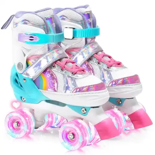 Verstellbare Rollschuhe OLYSPM für Kinder mit LED-Beleuchtung