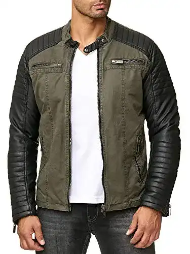 Lederjacke für Herren von Redbridge im Biker-Stil aus Kunstleder