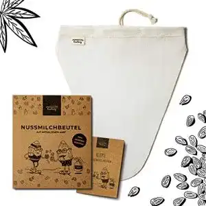 Nussmilchbeutel Tastory V-Form aus Hanf für die Herstellung von Pflanzendrinks