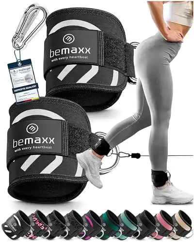 BeMaxx Fußschlaufe 2er Set für Kabelzug mit Trainings-E-Book