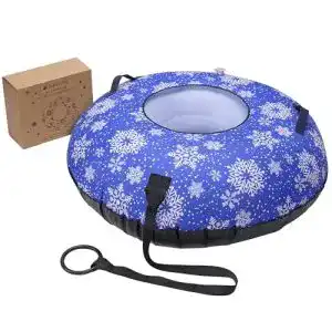 Navaris Snowtube mit Schneeflocken-Motiv Aufblasbarer Snow-Tube