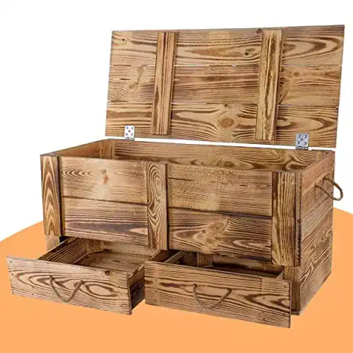 Holzkiste mit Deckel für Stauraum im Schlafzimmer oder Wohnzimmer