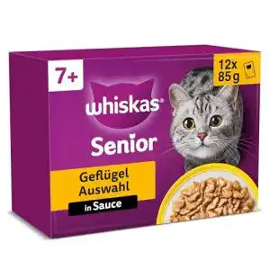 Whiskas Katzenfutter 7+ Geflügel Auswahl in Sauce, 12x85g