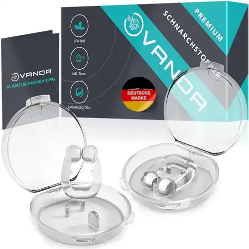 Nasenclip Vanoa Schnarchstopper 2er Set mit Anti Schnarch Tipps