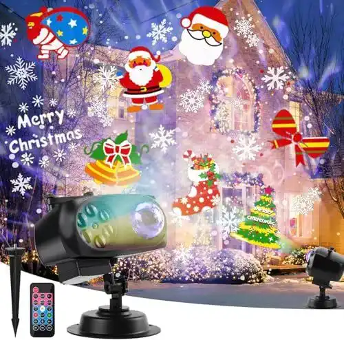Weihnachtsprojektor Acelife mit Schneeflocken-Mustern und Fernsteuerung