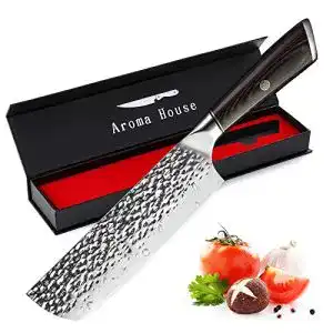 Damast-Hackmesser Aroma House Nakiri Profi-Messer 17,5 cm