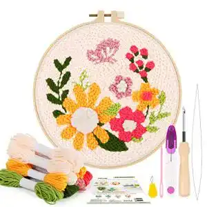 Punch Needle Pllieay Stanznadel-Stickerei Starter-Kit mit Anleitung