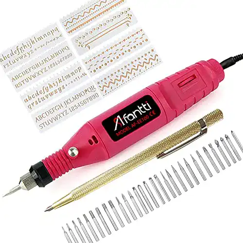 Elektrischer Gravierstift Afantti mit Kabel und Zubehör für Gravurprojekte