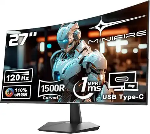Curved Monitor Minifire 27 Zoll mit 100Hz und Lautsprechern