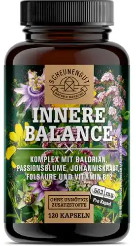 Johanniskraut Kapseln mit Baldrian und Passionsblume für innere Balance