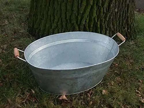 Zinkwanne als Pflanztopf und Dekoration, 49 x 31 cm