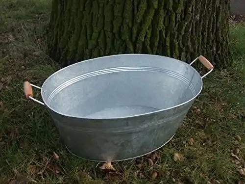 Zinkwanne als Pflanztopf und Dekoration, 49 x 31 cm