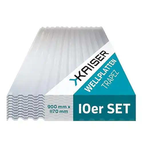 Lichtplatten Kaiser Plastic 10er Set Wellplatte aus Polycarbonat