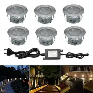 Bodeneinbaustrahler CHNXU LED 6er Set Ø 45 mm 1 W für Terrasse